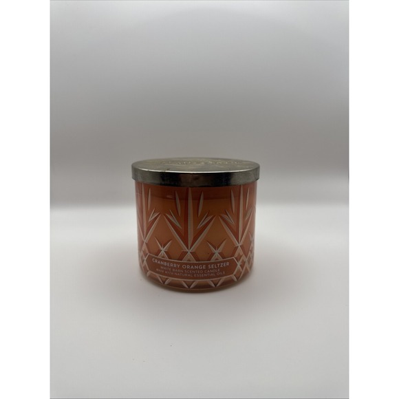 Bath & Body Works CRANBERRY ORANGE SELTZER 3-Wick Candle New - Picture 1 of 3